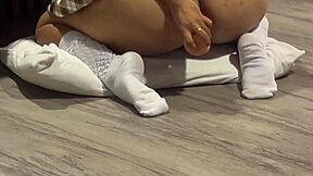 Hot perv catches schoolgirl shaking ass in uniform