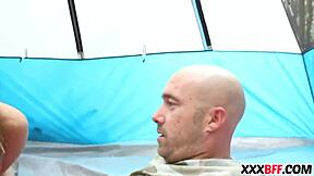 Camping Chicks Sharing a Massive Cock