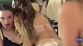 Sexy Girl Hanging Out With Her Friends