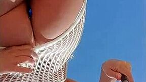 i love wearing this transparent dress with no underwear in public, feeling so sexy and slutty outdoors.