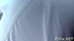 Erected Cock Roughly Pounds Shaved Hairless Pussy POV