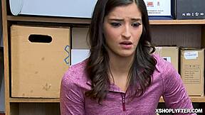 Shoplyfter Emily Willis gets fed a mouthful of cock 😈