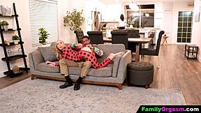 Familyorgasm teen 18+ fucked by stepdad while step mom decorates for christmas