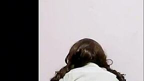 Mexican teen in uniform masturbates hard for real amateur creampie.