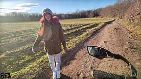 Cyclist finds me lost in woods and fucks me hard outdoors.