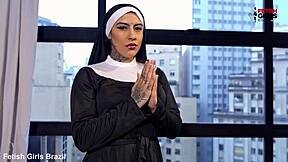 hey, wanna see this naughty brazilian nun take a monster cock?