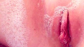 skinny slut cecelia taylor teases with sudsy big cock