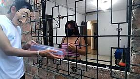 Pretty Canadian student offered sex toys by salesman masturbates in lingerie. Huge ass shaking