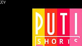 Brunette latina in shorts gets anal fucked outdoors and creampied