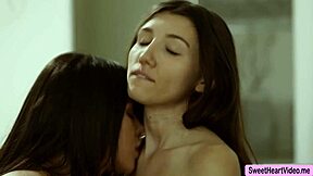 teen brunette licked and facesitted by cute bestfriend in intimate moment