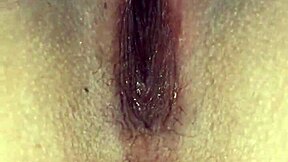 Latina with wet gorgeous pussy lives first squirt fantasy in closeup