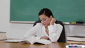 18yo students facesit their strict detention teacher.