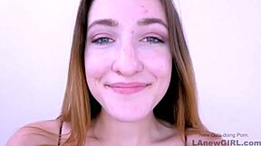 gorgeous teen brunette in modeling audition