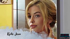 sexy canadian blonde katie jean strips solo for playboy video