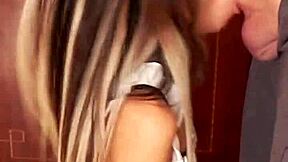 Petite Blonde Slut Candie Cross Polishes Cocks