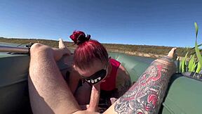 Caught Latina Mermaid Giving Deep Throat Outdoors