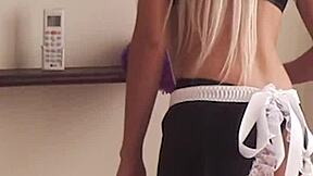 Petite Blonde Slut Candie Cross Polishes Cocks