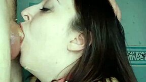 how deep can you throat this Russian slut for cum and gagging mess?