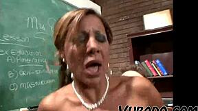 Mature classroom banging with wild ass action