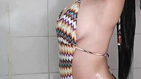 this latina girl couldn't find a partner, so she satisfies her desires alone.