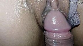 Young girl squirts hugely from pussy fingering in ripped pantyhose