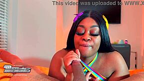 Slim BBW Craves to Swallow Cum with Tongue Rings