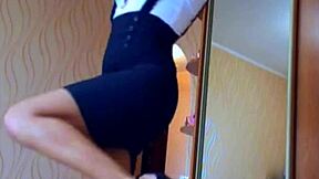 beautiful cute teen cam girl performs solo in skirt on webcam