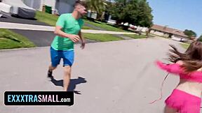 This hide and seek game turns into a lesbian 4some in the bath with tiny pussies