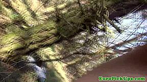 pierced euro skater chick gets pounded hard outdoors in wild scene