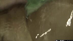 Masturbating and sucking cock in steamy bathtub 😍