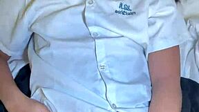 18yo Thai Student in Uniform Creampied by Foreigner After School