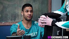 horny students swapping stepsisters for a wild group session