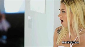 curvy blonde teen 18+ begs her roomie for deep anal pounding in their shared apartment, craving that hardcore reality