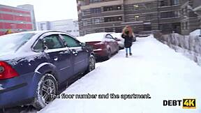 Debt4k Collector Ravishes Cute Debtor's Mouth and Pussy!