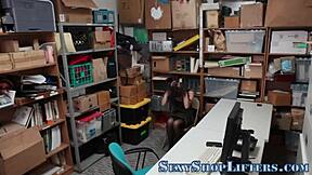 Teenage Shoplifter Rides Hard in Reality Scene with Tattoo and Small Tits