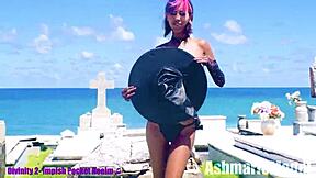 i'm just mesmerized showing off topless in public cemetery. slow motion slut majick vibes!