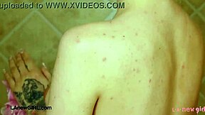 gorgeous blonde stunner shines after steamy shower moment