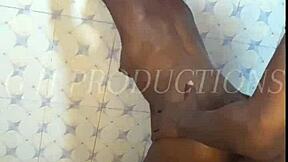 Can this skinny teen slut handle standing doggy in the shower?