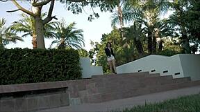 Holy! He Cums Hard on Her Flat Belly and Small Boobs After Wild Ride