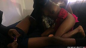 I cum on her ass in dorm, small cock vs big dick threesome.