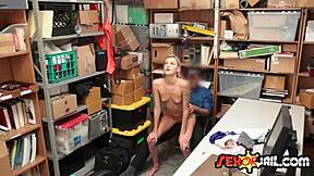 blonde bitch wasn't happy about fucking the security guard for stealing