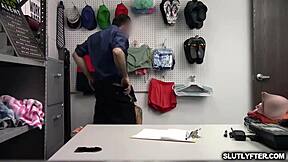 Officer Wrex slams teen suspect Scarlett, cumming on her pretty face! 💦