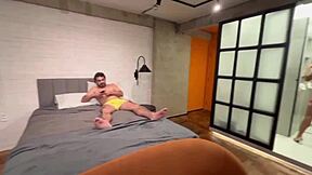 i love dominating my cute skinny stepbrother with huge cock in bedroom