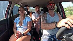 Ted Scores a Ride and a Latina Novinha in Backseat Action