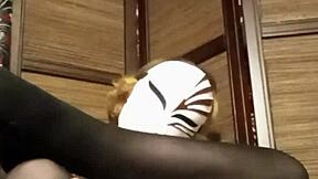 i'm so horny in my pantyhose, can't stop touching my big tits