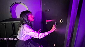 Can This Brunette With Huge Ass Handle Two Dicks In Gloryhole?