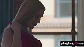 hot blonde teen emma starletto strips and fingers her pussy 😍