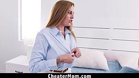 Step mom insists on joining step son and stepdaughter's wild session. Her big tits bounce hard in cowgirl action!