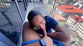 Stepmom gives a massage to her stepson at home