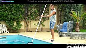 Cute Teen 18+ Ayline Brown Fucking Their Pool Guy - Scene Trailer By Porn Stream Live
